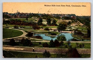 Postcard Walnut Hill From Eden Park, Cincinnati, Ohio Aerial View, Pond - Picture 1 of 2