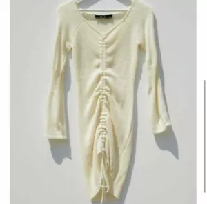 LIONESS Women's Medium Breaking Me Cinched Creme Ivory Sweater Dress NWT $79 - Picture 1 of 9