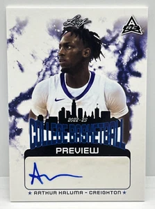 Arthur Kaluma Auto Leaf Card /34 Guaranteed Autograph by Leaf Company. Creighton - Bild 1 von 2