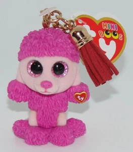 New Ty Mini Boos PATSY Pink Poodle Collectible Clip Clasp Closure w/tassel  2" - Picture 1 of 1