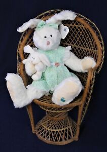 NWT Boyds White Plush Easter Bunny Rabbit Heart-to-Heart "Brianna & Cuddles"