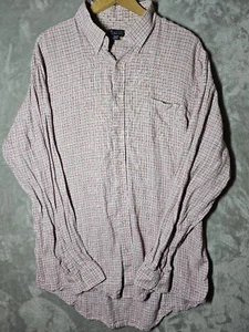 Camicia Lands End Baird McNutt in lino irlandese con bottoni da uomo taglia XLT 16,5-36 rosa - Foto 1 di 14