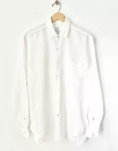 J. McLAUGHLIN Men’s Long Sleeve Solid White Lightweight Linen Shirt. L - Picture 1 of 8
