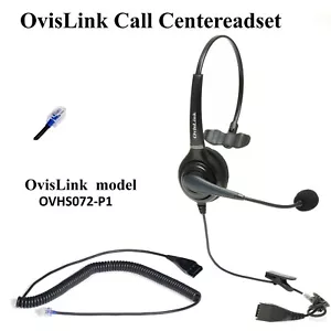 Auriculares de centro de llamadas OvisLink con cable RJ9 para Avaya Nortel Polycom Yealink y más - Imagen 1 de 7