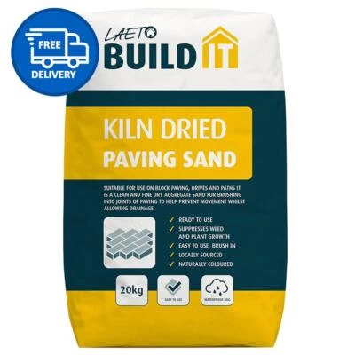Kiln Dried Paving Sand 20kg Weed Inhibitor Paving Grout by Laeto Build It