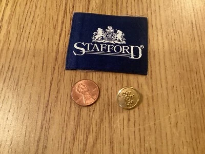 1 - STAFFORD Mens Blazer Cuff Replacement Gold Tone Button 2 Piece Metal Button - Image 1 of 3