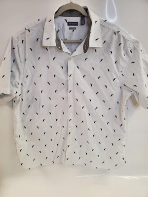Van Heusen Shirt Mens 2XL Toucan Print Never Tuck Slim Fit Short Sleeve Casual - Image 1 of 4