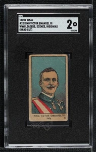 1920 World War I Leaders & Scenes Strip Cards Victor Emmanuel III #32 SGC 2 01lu - Picture 1 of 3