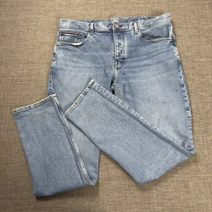 Tommy Hilfiger Denton Jeans Men’s Size 38 32 Light Blue Straight Fit Button Fly - Picture 1 of 16