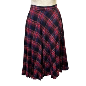 Vintage Prestige of Boston Größe 12 Union Made rot kariert Wolle Faltenrock  - Bild 1 von 8