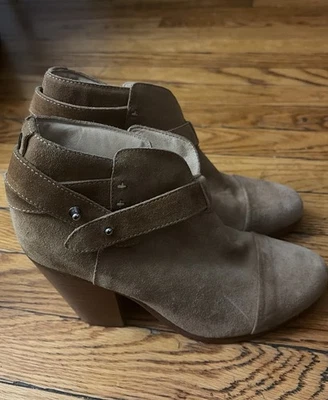 Rag & Bone Women's Boots Size 6 Brown Distressed Harrow Suede Block Heel EU 36 - Image 1 of 4
