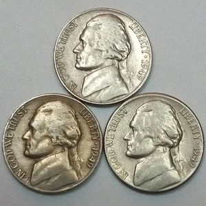 1949-P 1949-D 1949-S Jefferson Nickel Set (Lot#9) - Picture 1 of 2