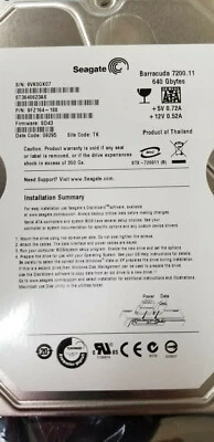 Seagate ST3640623AS PN 9FZ164-188 FW SD43  TK 9VK 640GB SATA 3.5" Hard Disk - Image 1 of 2