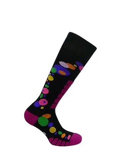 Women's Free Style Silver Ski Snowboard Comfort Socks, Black,  Pink Large 10-12 - Picture 1 of 2