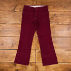 Vintage Cord Corduroy Pants Trousers 32x30 80s Mens Bootcut Red Cotton Blend