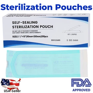 Self-Sealing Sterilization Pouches 3.5" x 10" 200 Pcs / Box pa - Picture 1 of 19