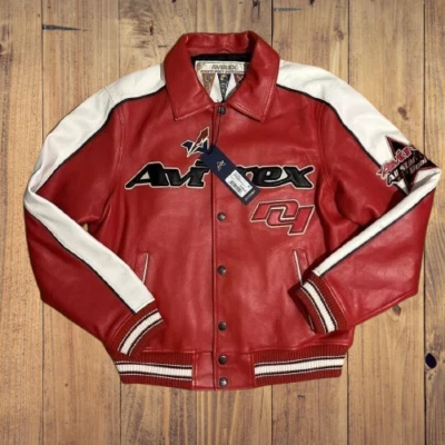 New Men's Avirex American Flight Bomber Jacket Genuine Cowhide Leather Jacket - Image 1 of 3