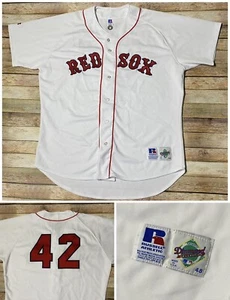 Authentic Boston Red Sox Mo Vaughn Trikot selten #42 Russell Athletic 1998 MLB 48 - Bild 1 von 12