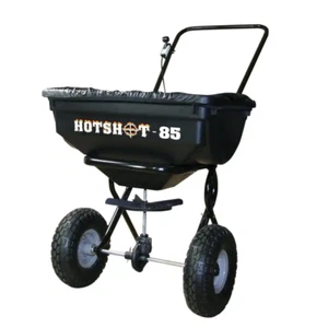 Walk-Behind Broadcast Salt Spreader 85 Lb. Capacity with Pneumatic Tires Black - Picture 1 of 4