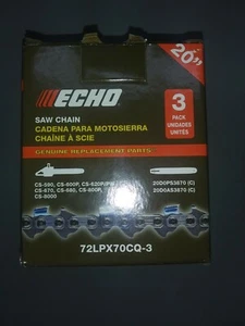 Paquete de 3 cadenas de motosierra OEM Echo 72LPX70CQ- se adapta a 20" CS-590 y más - Imagen 1 de 1