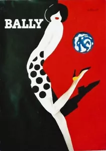 Original vintage poster BALLY SHOES GLOBE 1989 Villemot - Picture 1 of 1