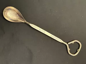 Vintage Bottle Opener Cocktail Stir Spoon Etched “Phil Marco Center St” 8” Long - Picture 1 of 7