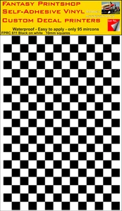 RC Vinyl Sticker Decals BLACK SQUARES ON WHITE BACKING  10mm  A5  sheet  FPRC611 - Picture 1 of 1