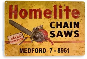Homelite Chain Saws Tools Equipment Garage Rustic Metal Decor Tin Sign B619 - Picture 1 of 3