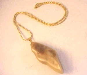 Vintage Pendant Tumbled Polished Tan Brown Earth Tone Neutral Natural Stone  - Picture 1 of 6