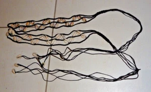 Shell and cord tie belt. Black/beige. Free size. NEW - Picture 1 of 4