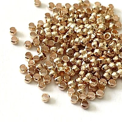 Quetschperlen Crimp Beads Crimps rund Roségold Rosegold Rose Gold 2mm 100 Stück - Bild 1 von 2