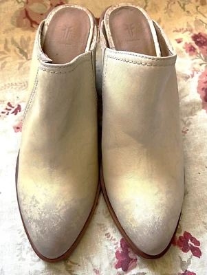 Frye Serena Women's Distressed Ivory Leather Slip-on Mules Size 9(M) (NWOB) - Image 1 of 4
