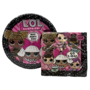 LOL Surprise Birthday Party Supplies 8 Ct Paper Plates and 16 Ct Napkins NEW - Picture 1 of 5