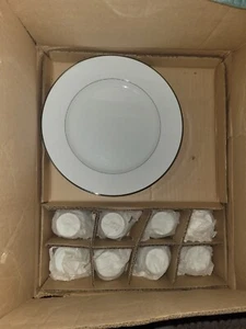 Vintage Sears 46pc. Fine China "Engagement" White W/Silver trim In OG Box - Picture 1 of 8