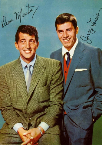 1950S DEAN MARTIN & JERRY LEWIS REPRINT SIGNED 8x10" COLOR AUTOGRAPHED PHOTO Cover