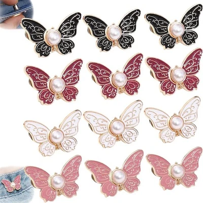 2X Butterfly Tighten Waist Button Clip for Pants Jeans Adjustable Detachable - Image 1 of 4