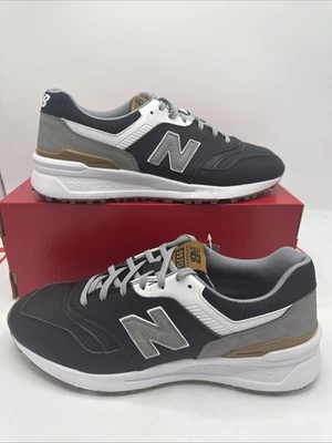 Nuevo en caja Zapatos de golf New Balance 997 SL sin clavos para hombre, 10,5 medianos, negros/grises Foto 1 de 4