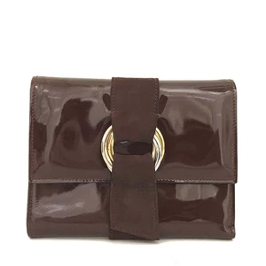 Cartier Trinity Patent Leather Trifold Wallet Bordeaux/2BG2719 - Picture 1 of 8