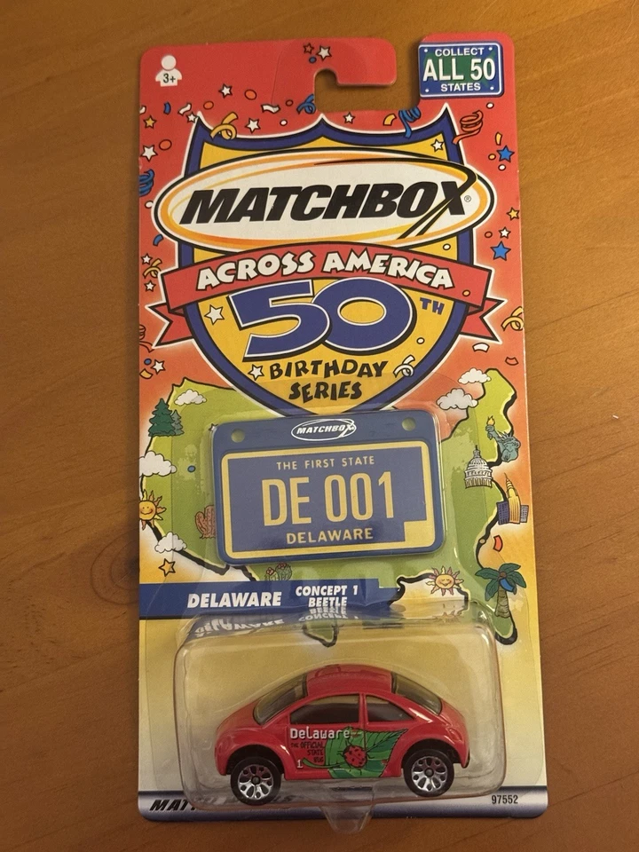 Matchbox Across America 50th Birthday Series 2001 - Delaware Concept 1 Beetle Foto 1 de 3