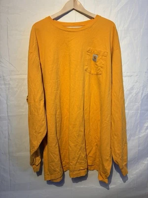 Carhartt Long Sleeve Pocket T-Shirt 4XL Tall Loose Fit Heavyweight Cotton  - Image 1 of 4