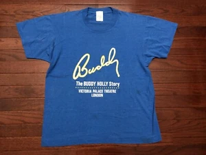 VINTAGE 90's THE BUDDY HOLLY STORY T SHIRT MENS LARGE VICTORIA PALACE LONDON e - Picture 1 of 5