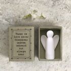 East of India porcelain guardian angel in matchbox 'Those we love' in memory