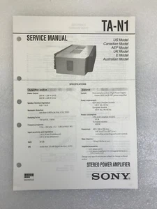 Sony TA-N1 Original Service Manual Repair Stereo Power Amplifier 1999 - Picture 1 of 1