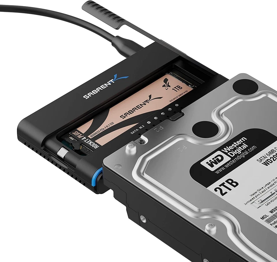 M.2 SSD Enclosure, NVMe & SATA 2.5" 3.5" hard drive SSD HDD M2 Converter Sabrent