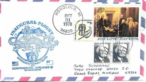 First FAM Airmail Honolulu HI - Taipei Taiwan October 31 1978 AAMC#F46-45 - Picture 1 of 1