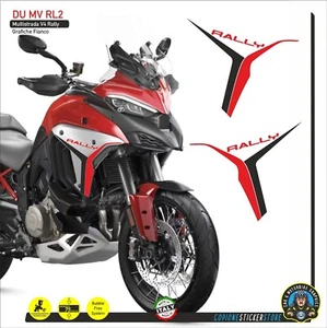 2 ADESIVI DUCATI MULTISTRADA V4S Rally FIANCHETTI LATERALI NERO ROSSO DU MV RL2 - Picture 1 of 1