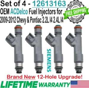 NEW ACDelco 4Pcs OEM 12-Hole Upgrade Fuel Injectors for 09-11 Chevy HHR 2.4L I4 - Picture 1 of 8