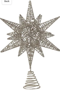 Topper multidimensionale albero stellato cooperativo creativo con metallo glitter oro - Foto 1 di 2