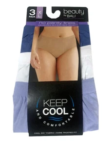 beauty by BALI® SEAMLESS MICROFIBER BRIEF 3-PACK no panty lines~KEEP COOL BT40A1 - Picture 1 of 6