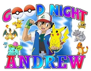 FUNDA DE ALMOHADA Personalizada POKEMON #2 ""Buenas Noches"" Cualquier NOMBRE Impreso Gran Regalo - Imagen 1 de 4